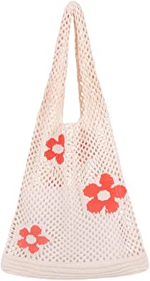 Crotchet Flower Print Beach Bag - Sparty Girl